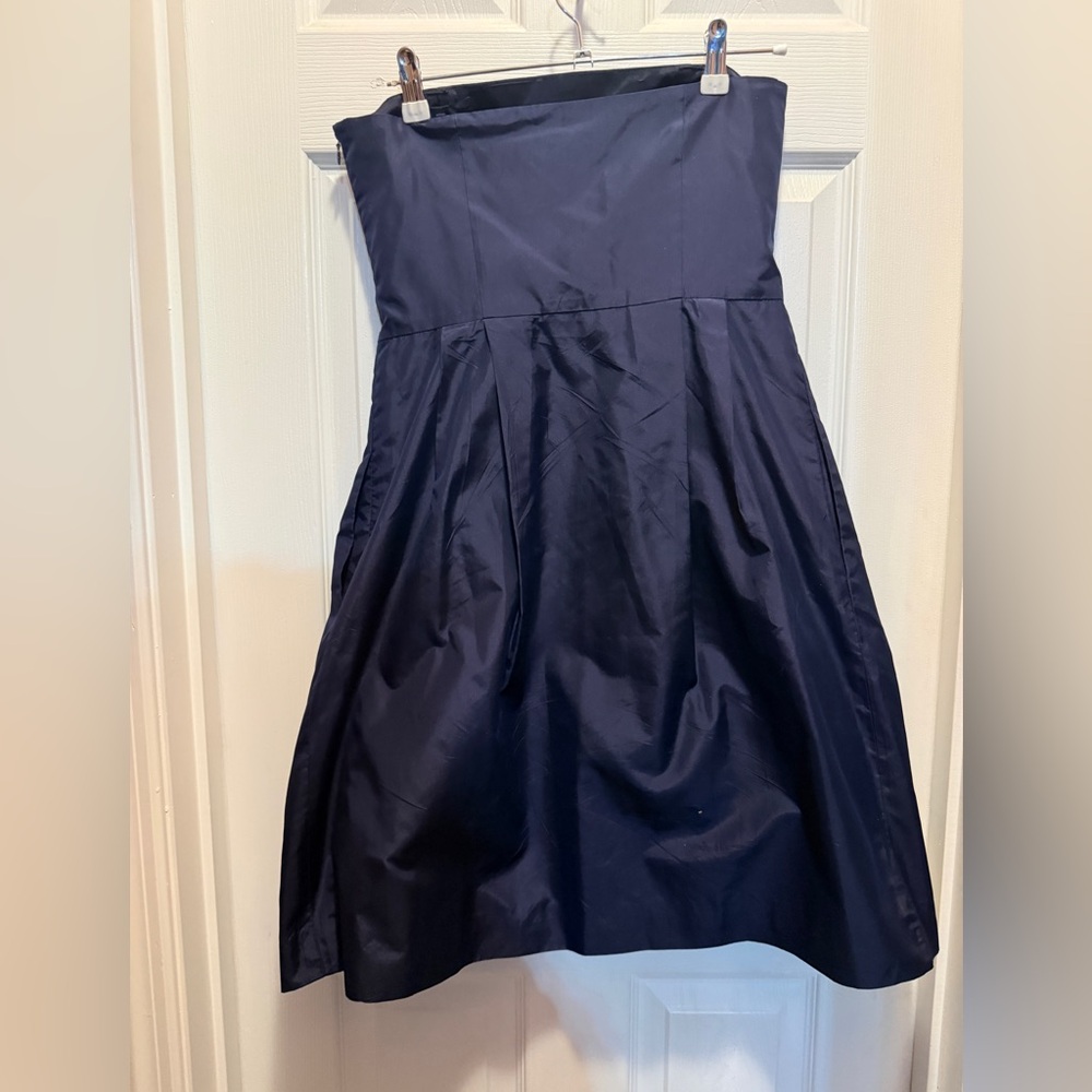 Ann Taylor Dark Navy Satin Evening Dress
